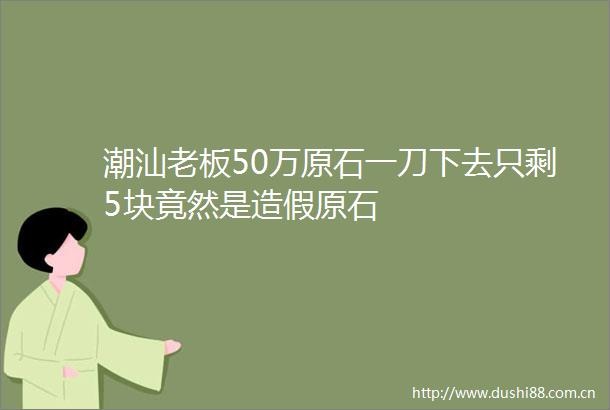 潮汕老板50万原石一刀下去只剩5块竟然是原石