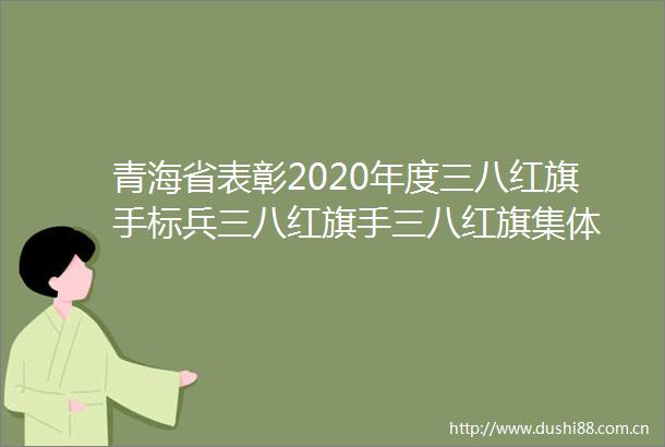 青海省表彰2020年度三八红旗手标兵三八红旗手三八红旗集体