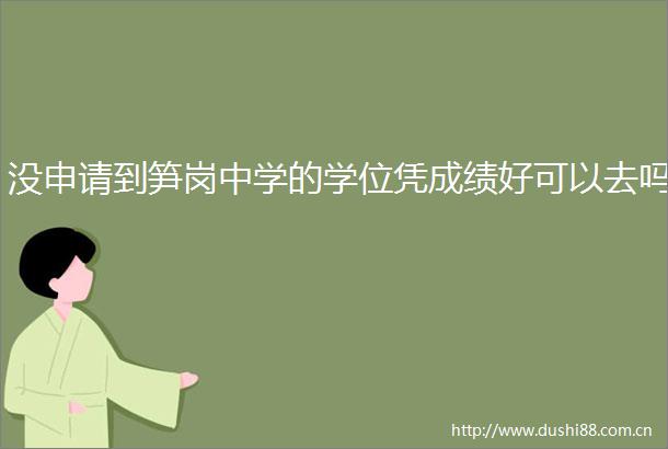 没申请到笋岗中学的学位凭成绩好可以去吗