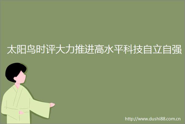 太阳鸟时评大力推进高水平科技自立自强