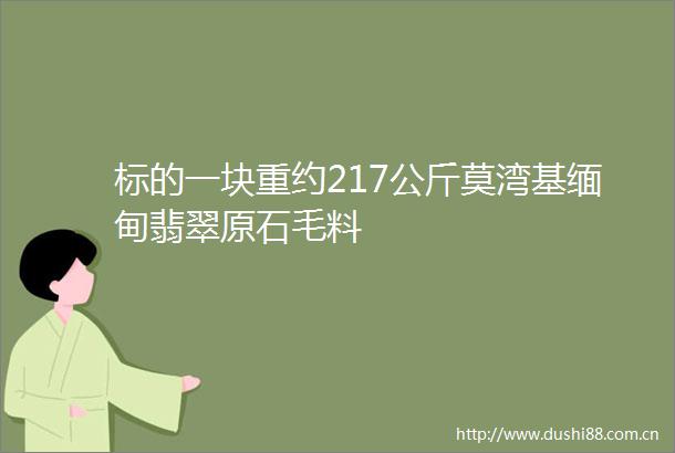 标的一块重约217公斤莫湾基缅甸翡翠原石毛料