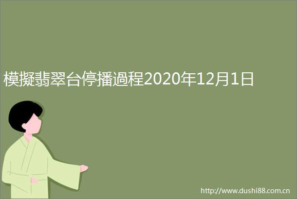 模擬翡翠台停播過程2020年12月1日