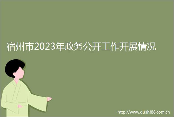 宿州市2023年政务公开工作开展情况