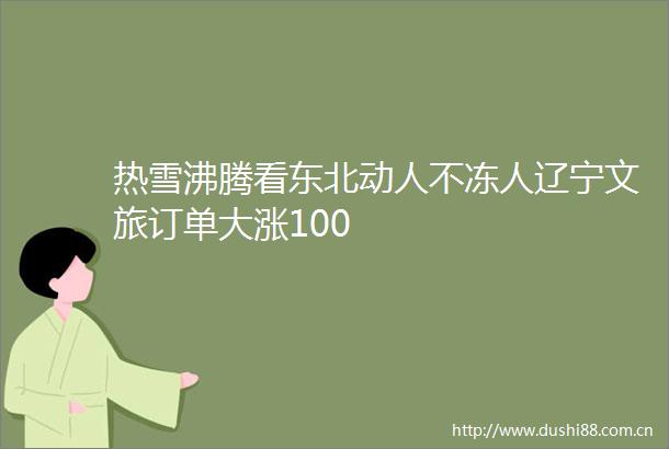 热雪沸腾看东北动人不冻人辽宁文旅订单大涨100