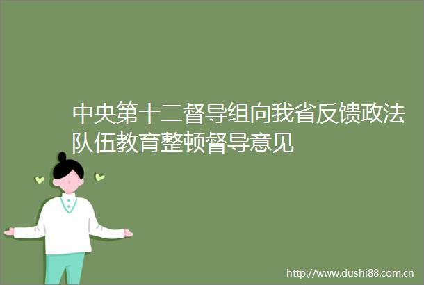 中央第十二督导组向我省反馈政法队伍教育整顿督导意见