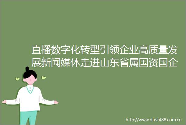 直播数字化转型引领企业高质量发展新闻媒体走进山东省属国资国企主题采访活动启动仪式