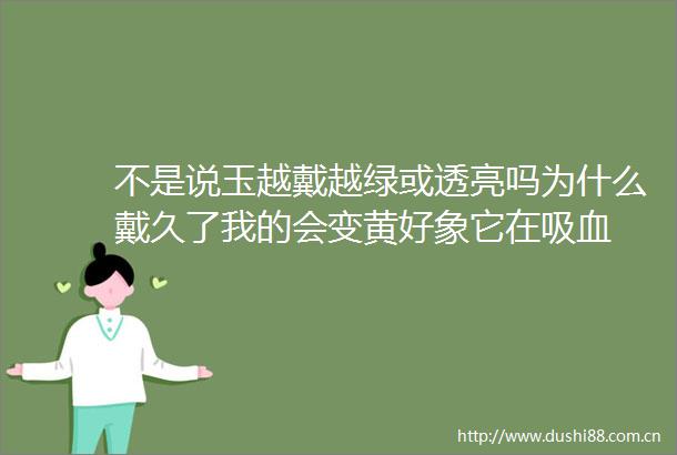 不是说玉越戴越绿或透亮吗为什么戴久了我的会变黄好象它在吸血