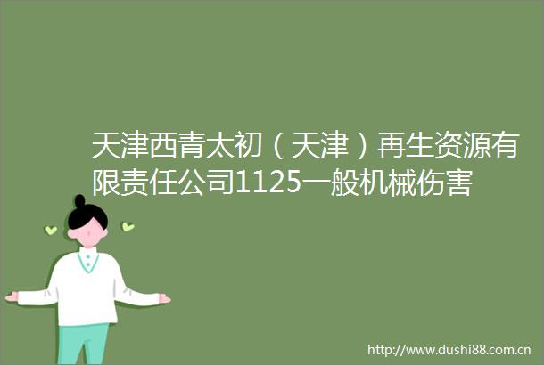 天津西青太初（天津）再生资源有限责任公司1125一般机械伤害事故调查报告