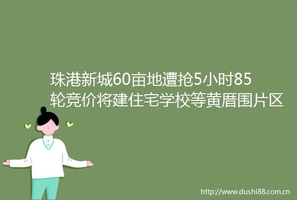 珠港新城60亩地遭抢5小时85轮竞价将建住宅学校等黄厝围片区征收拆迁