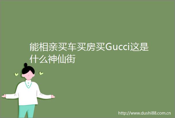 能相亲买车买房买Gucci这是什么神仙街