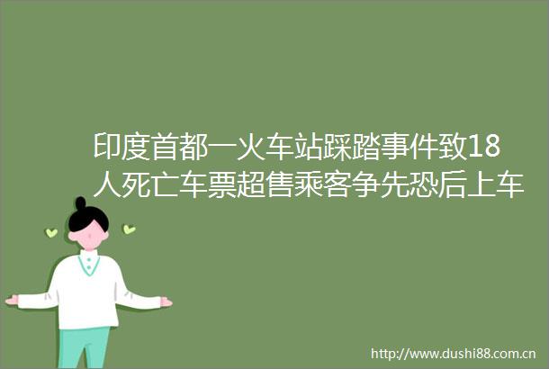 印度首都一火车站踩踏致18人死亡车票超售乘客争先恐后上车