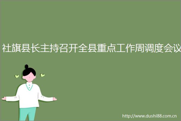 社旗县长主持召开全县重点工作周调度会议
