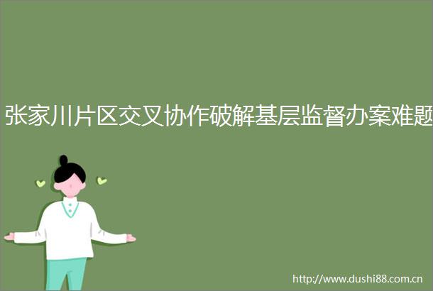 张家川片区交叉协作破解基层监督办案难题