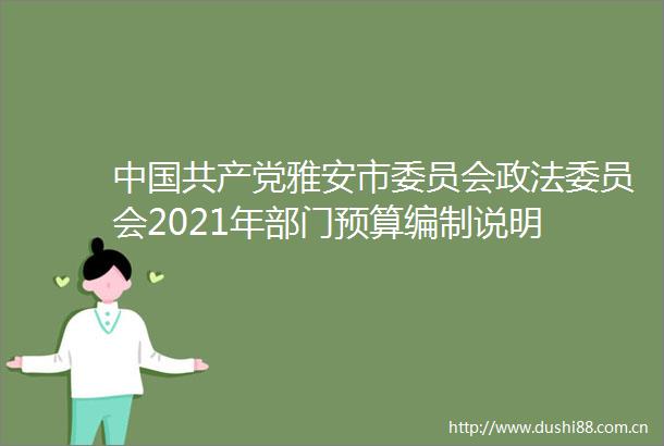 雅安市委员会政法委员会2021年部门预算编制说明