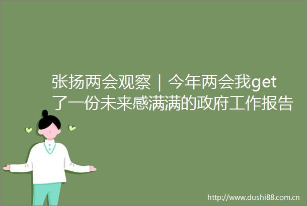 张扬两会观察｜今年两会我get了一份未来感满满的工作报告