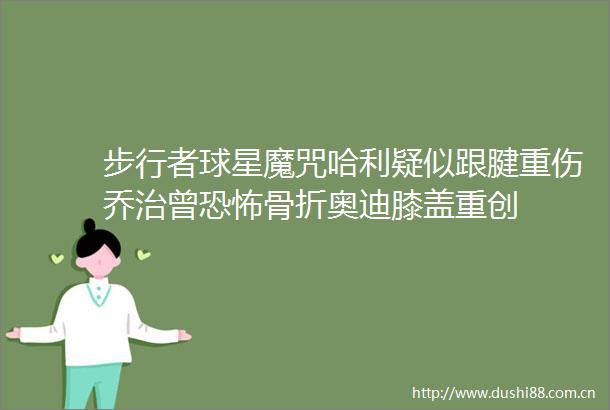步行者球星魔咒哈利疑似跟腱重伤乔治曾恐怖骨折奥迪膝盖重创