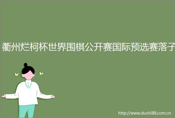 衢州烂柯杯世界围棋公开赛国际预选赛落子