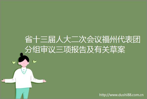 省十三届人大二次会议福州代表团分组审议三项报告及有关草案