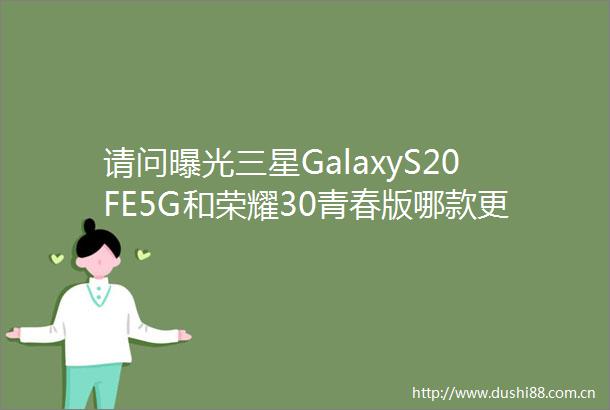 请问三星GalaxyS20FE5G和荣耀30青春版哪款更好差别大不大真实网评爆料