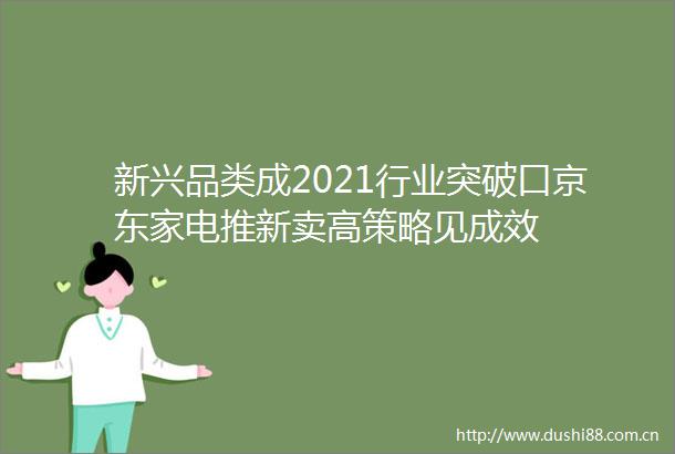 新兴品类成2021行业突破口京东家电推新卖高策略见成效