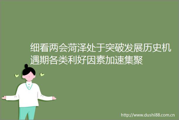 细看两会菏泽处于突破发展历史机遇期各类利好因素加速集聚
