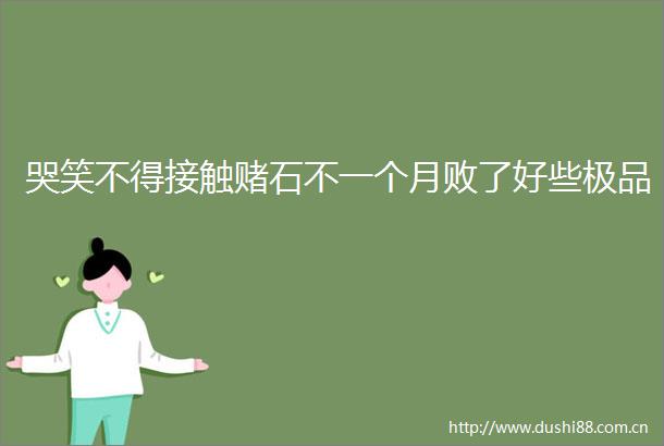 哭笑不得接触赌石不一个月败了好些极品