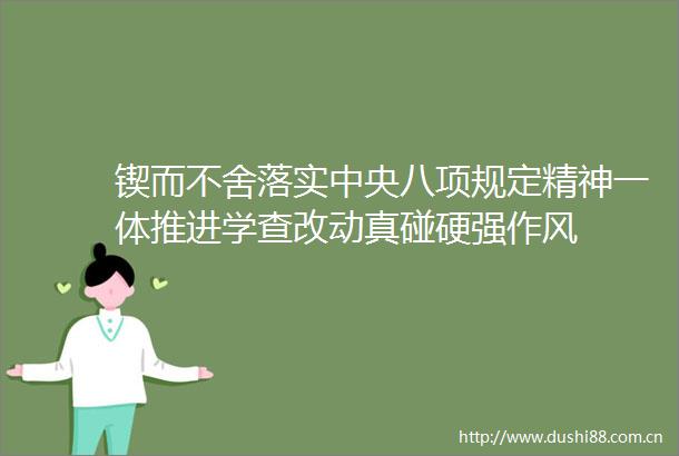 锲而不舍落实中央八项规定精神一体推进学查改动真碰硬强作风