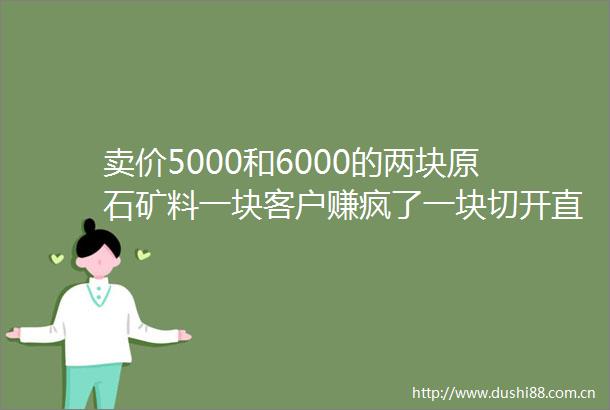 卖价5000和6000的两块原石矿料一块客户赚疯了一块切开直接扔