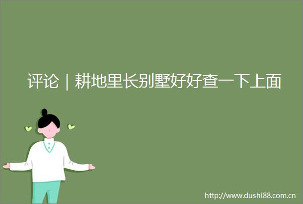 评论｜耕地里长别墅好好查一下上面