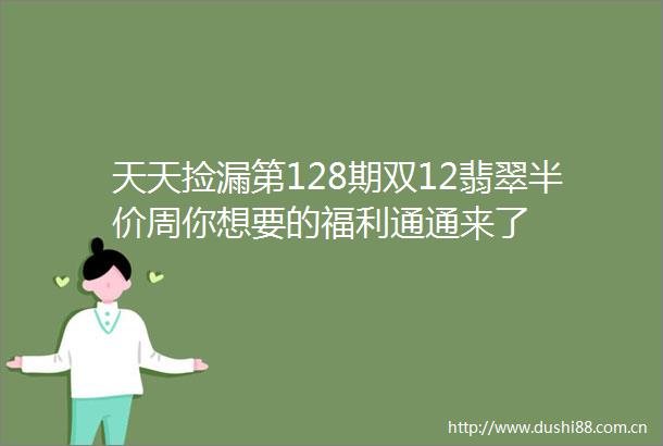 天天捡漏第128期双12翡翠半价周你想要的福利通通来了