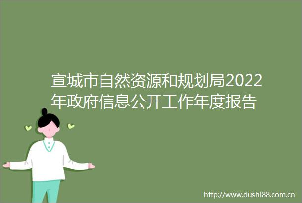 宣城市自然资源和规划局2022年信息公开工作年度报告