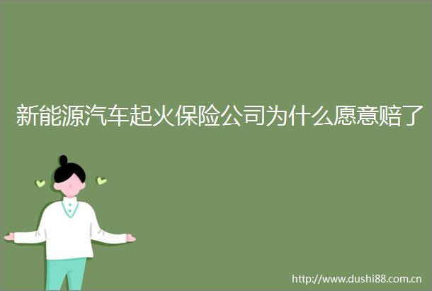 新能源汽车起火保险公司为什么愿意赔了