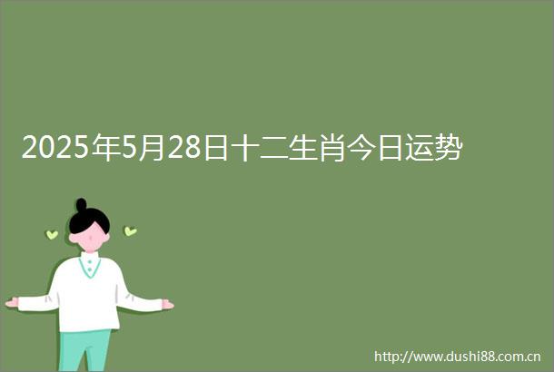 2025年5月28日十二生肖今日运势