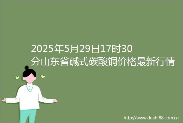 2025年5月29日17时30分山东省碱式碳酸铜价格最新行情预测