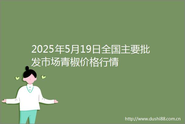 2025年5月19日全国主要批发市场青椒价格行情