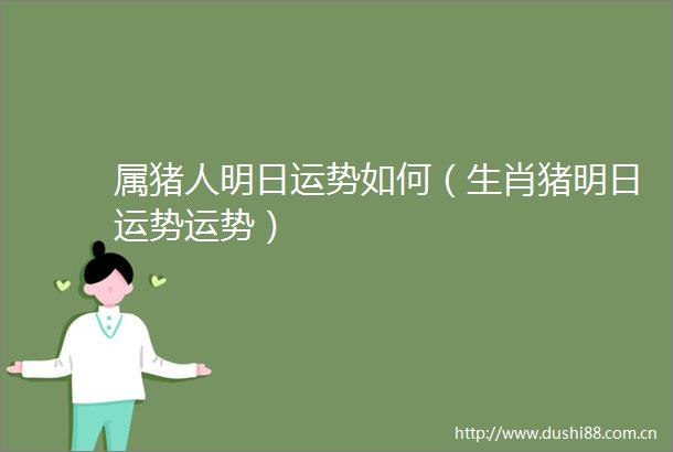 属猪人明日运势如何（生肖猪明日运势运势）