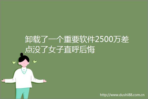 卸载了一个重要软件2500万差点没了女子直呼后悔