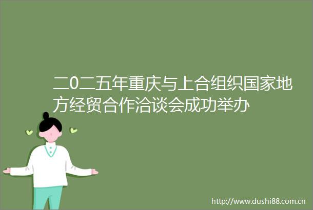 二0二五年重庆与上合组织地方经贸合作洽谈会成功举办