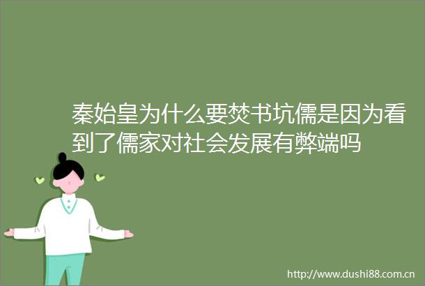 秦始皇为什么要焚书坑儒是因为看到了儒家对社会发展有弊端吗