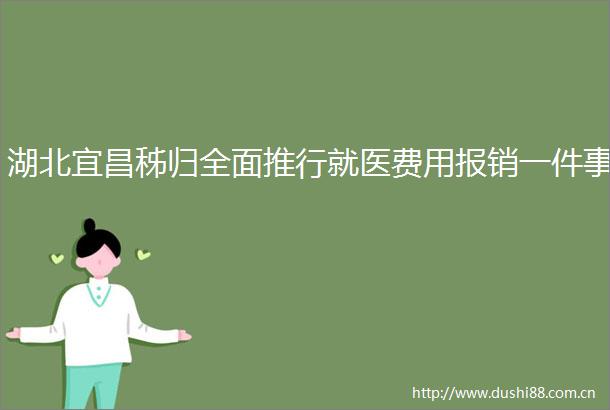 湖北宜昌秭归全面推行就医费用报销一件事