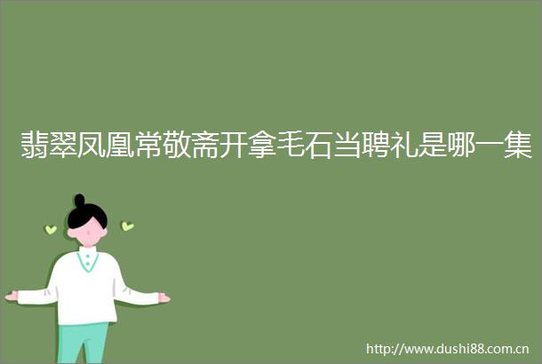 翡翠凤凰常敬斋开拿毛石当聘礼是哪一集
