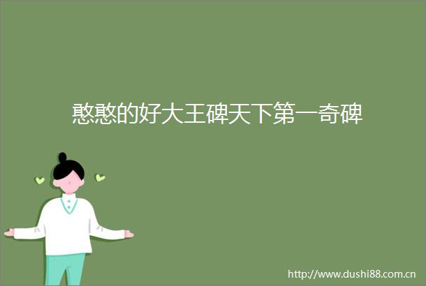 憨憨的好大王碑天下第一奇碑