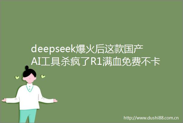 deepseek爆火后这款国产AI工具杀疯了R1满血免费不卡顿无限制