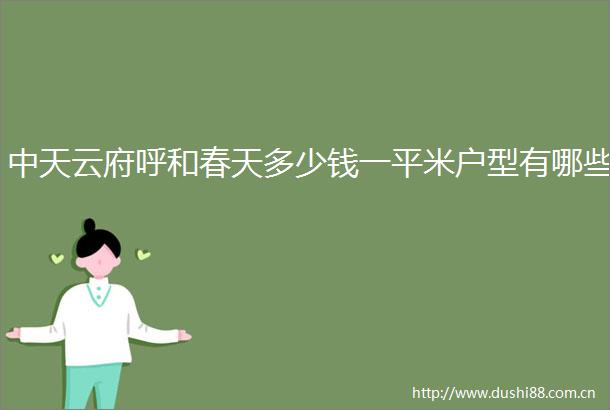 中天云府呼和春天多少钱一平米户型有哪些