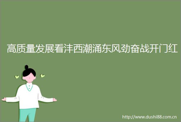 高质量发展看沣西潮涌东风劲奋战开门红