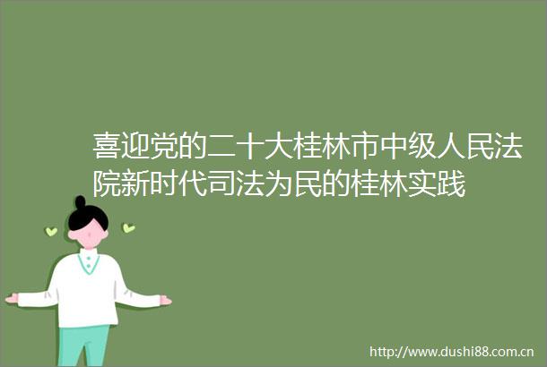 喜迎党的二十大桂林市中级新时代司法为民的桂林实践