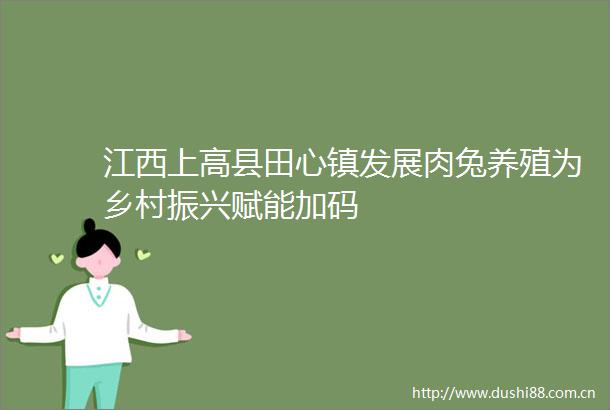 江西上高县田心镇发展肉兔养殖为乡村振兴赋能加码