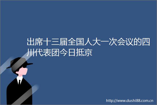 出席十三届全国人大一次会议的四川代表团今日抵京