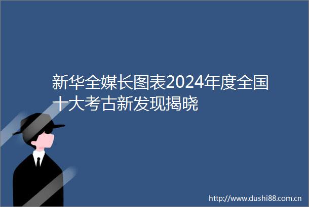 新华全媒长图表2024年度全国十大考古新发现揭晓