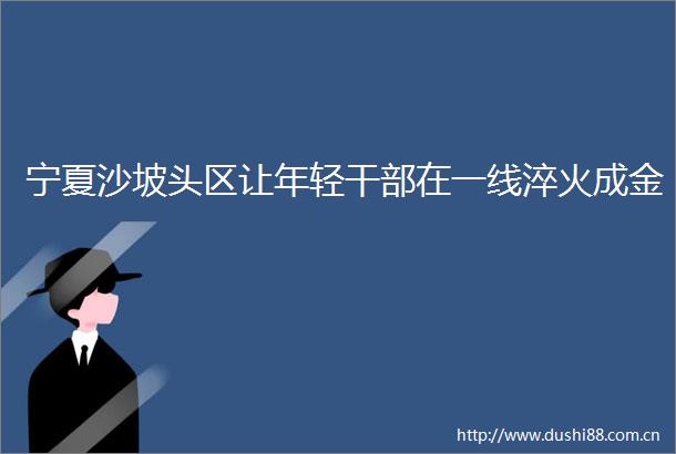 宁夏沙坡头区让年轻在一线淬火成金